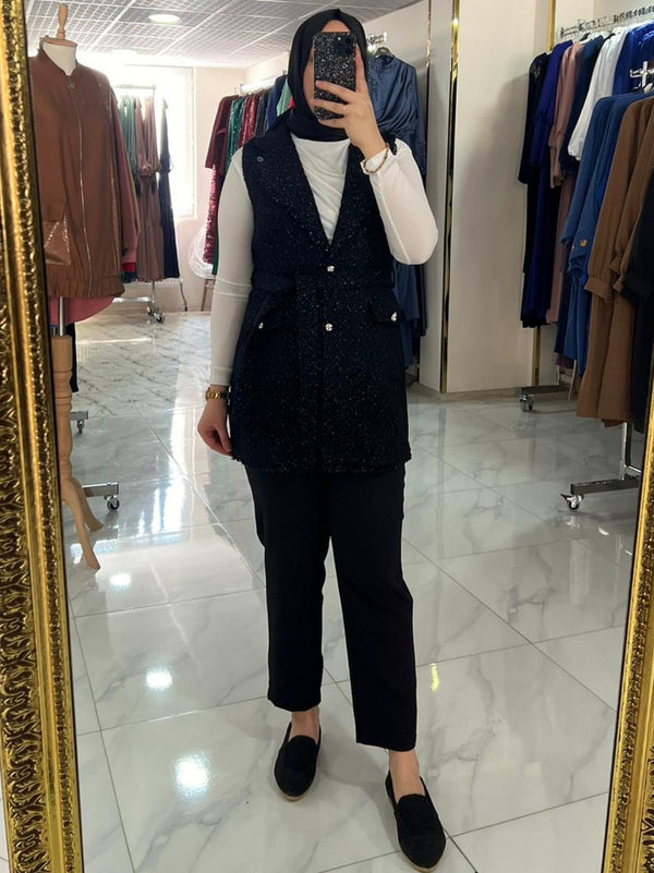 Armine Trend Tüvit Yelek Pantolon Takım