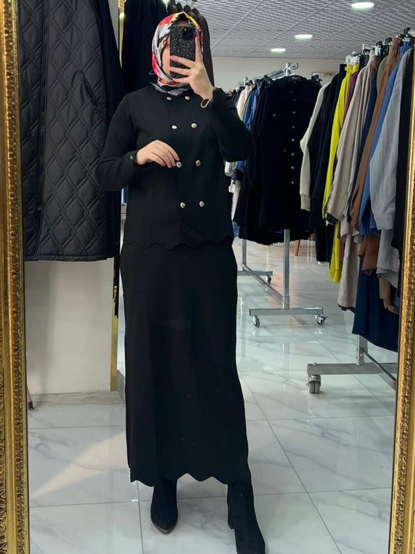 Armine Trend Zikzak Detaylı Triko Takım