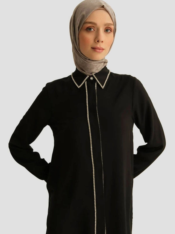 Armine Stripe Stone Embroidered Shirt