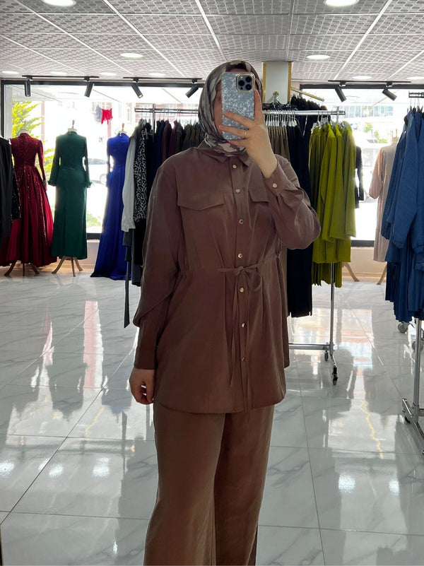 Armine Waist Tunnel Cupra Trouser Suit